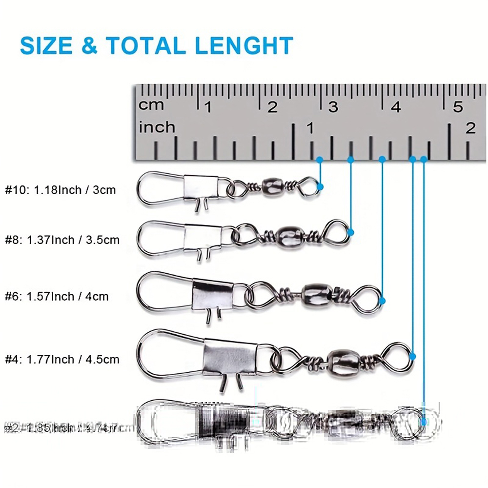 100Pcs/Lot 4#6#8#10#12# Swivel - Fishing Equipment Cheap review and price
